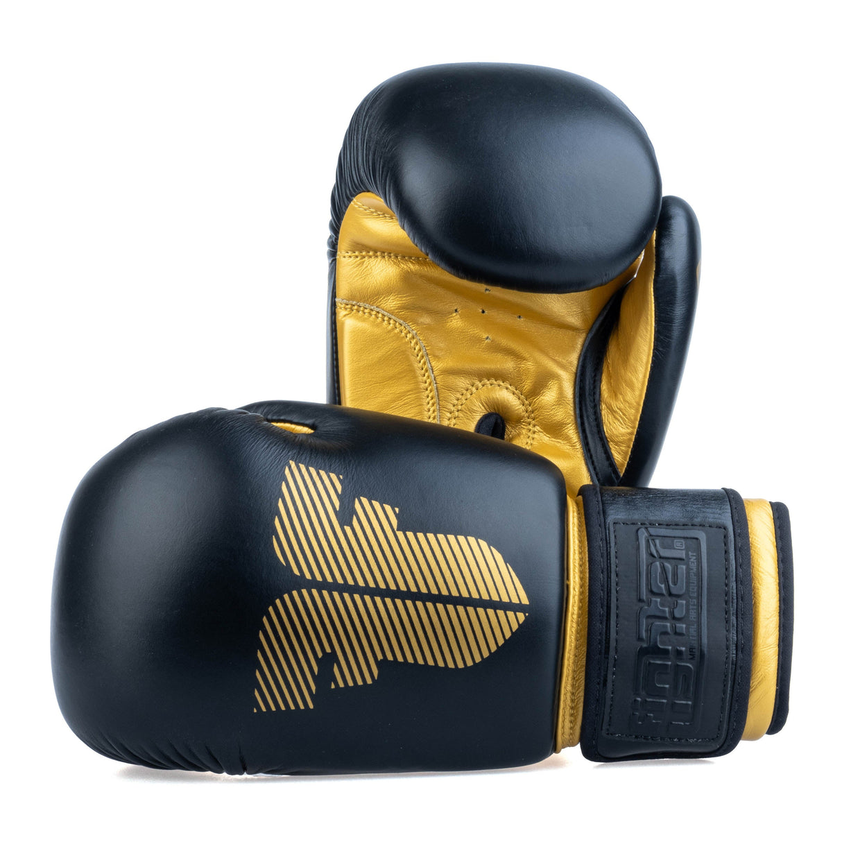 Gants de boxe Fighter ronds - noir/or, 1376-RNDXG