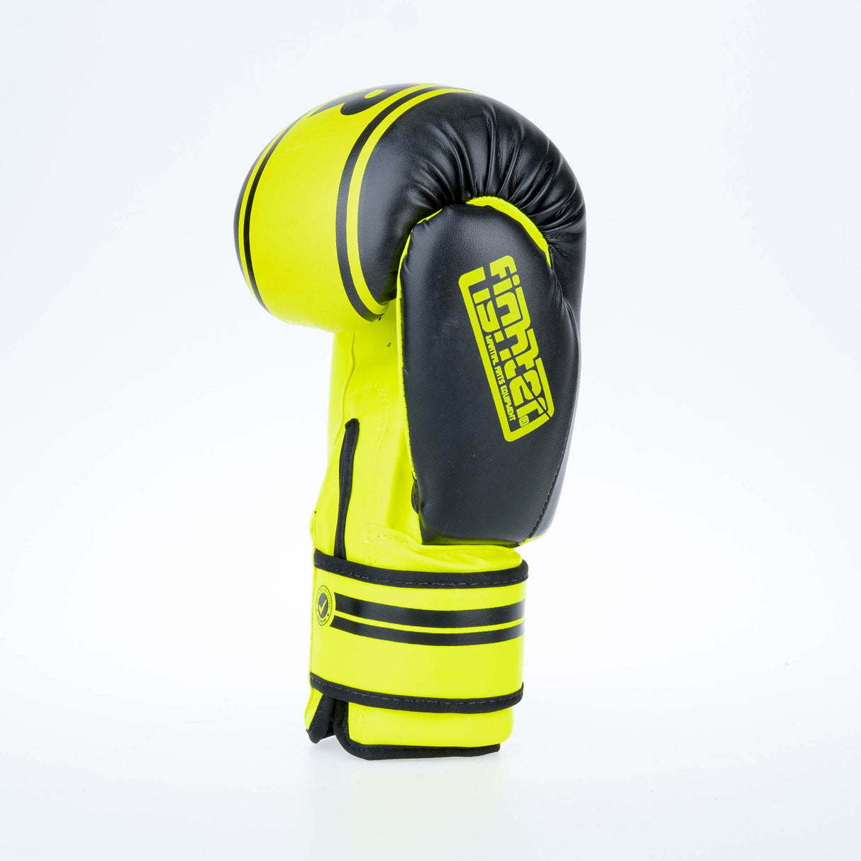 Gants de boxe Fighter Basic Stripe - jaune fluo/noir