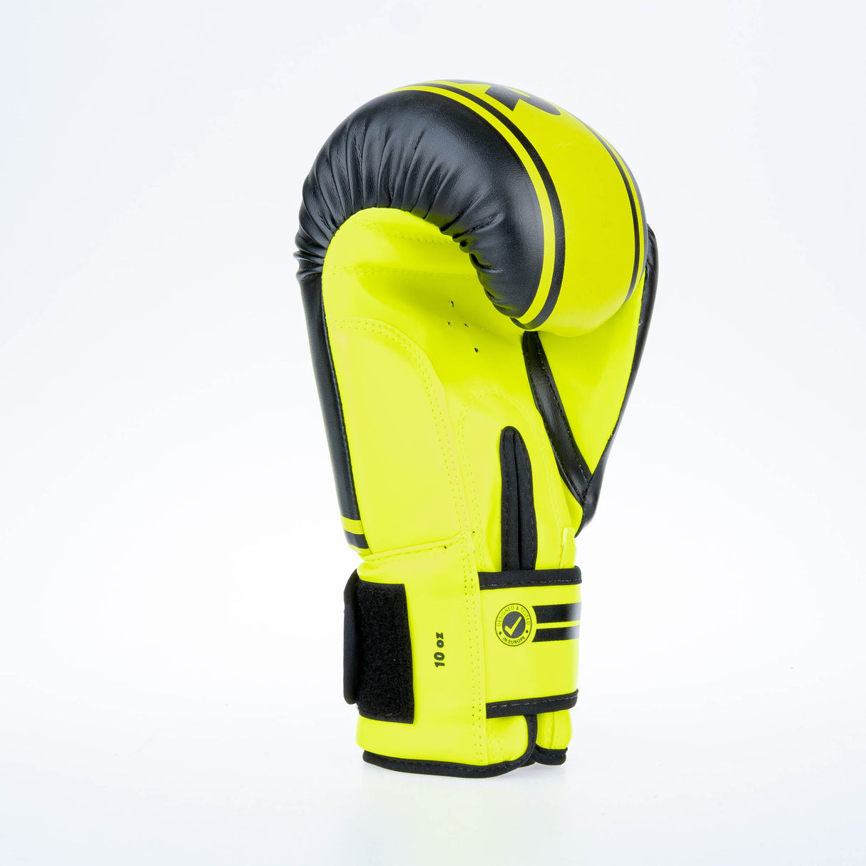 Gants de boxe Fighter Basic Stripe - jaune fluo/noir