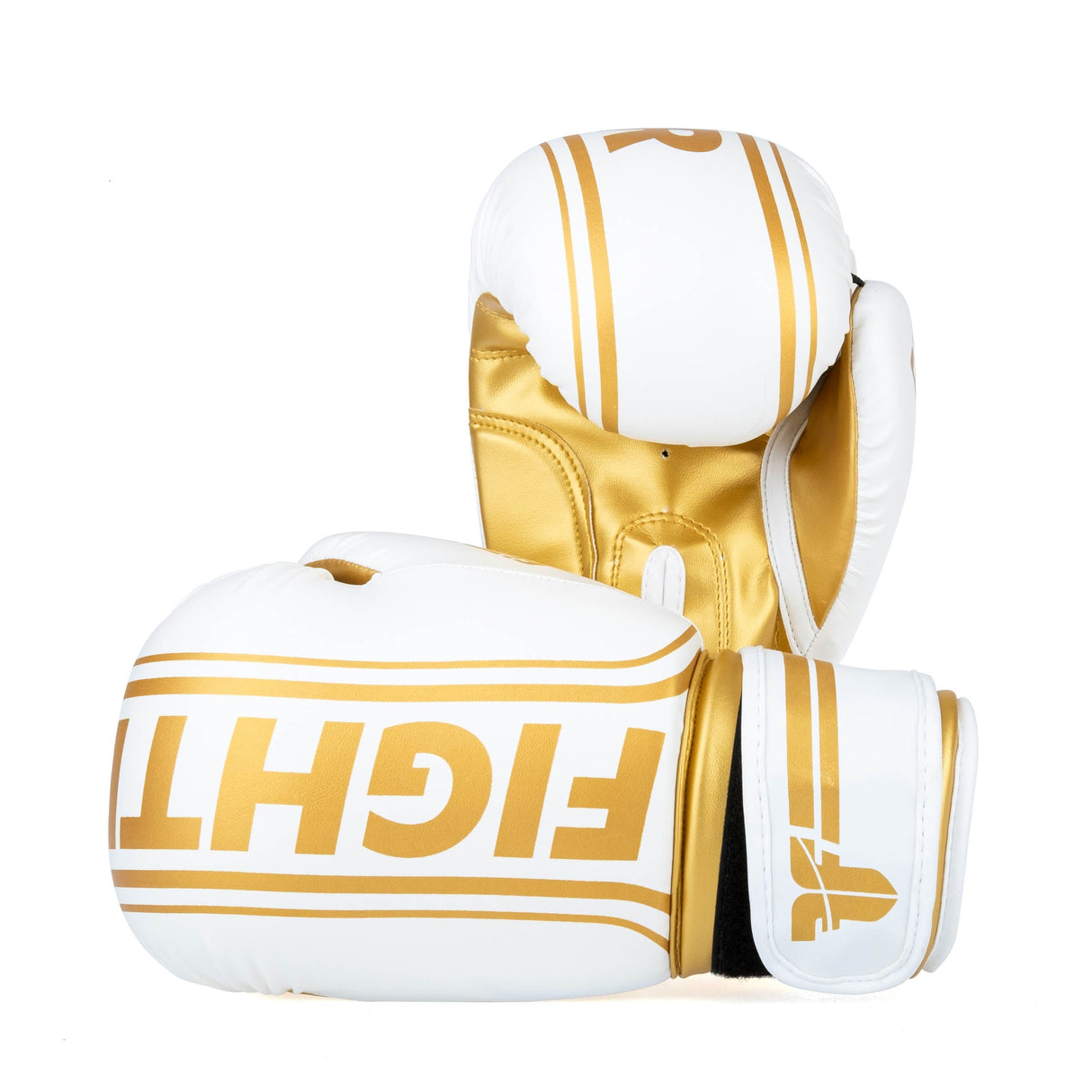 Fighter Boxhandschuhe Basic Stripe – weiß/gold