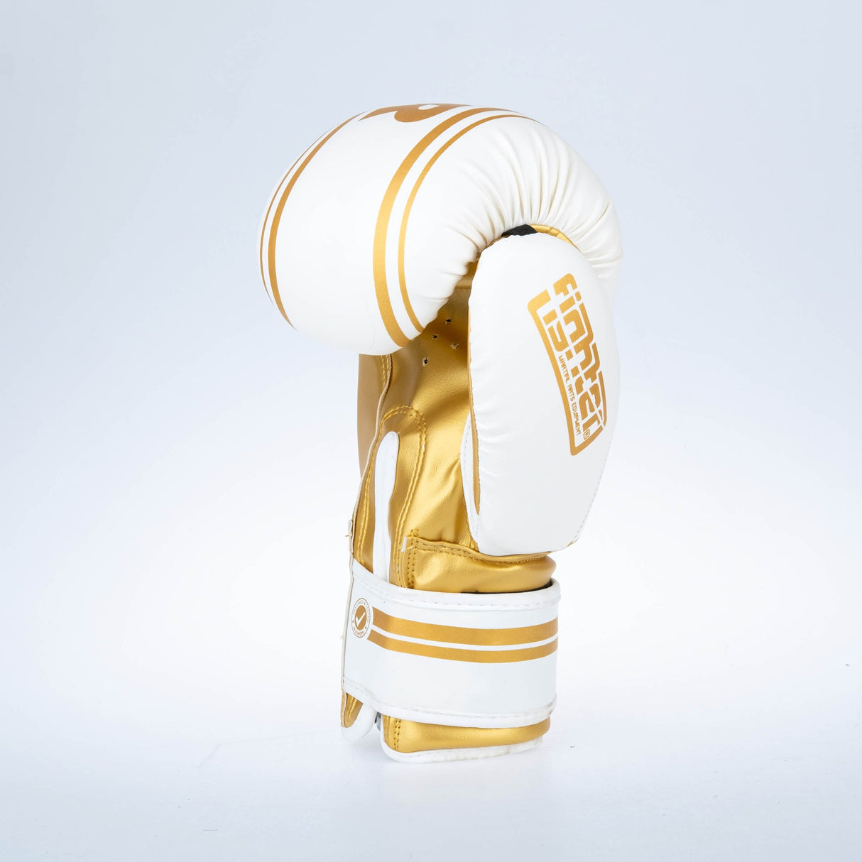 Fighter Boxhandschuhe Basic Stripe – weiß/gold