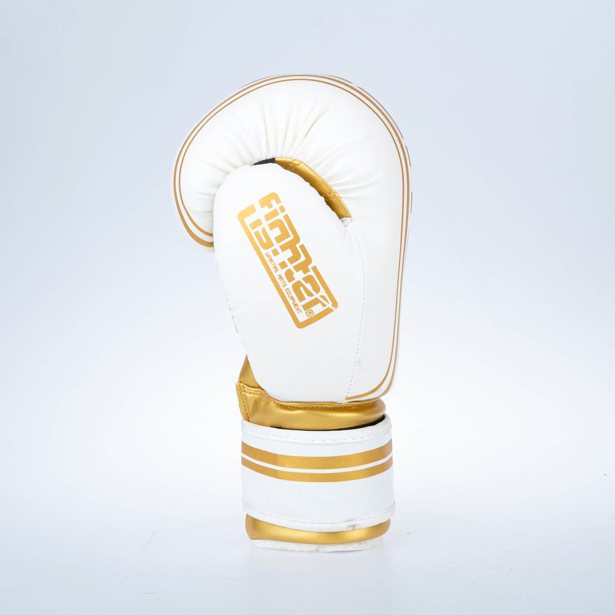 Fighter Boxhandschuhe Basic Stripe – weiß/gold