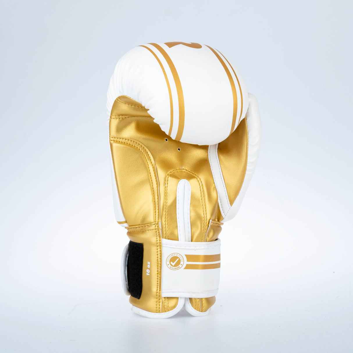 Fighter Boxhandschuhe Basic Stripe – weiß/gold