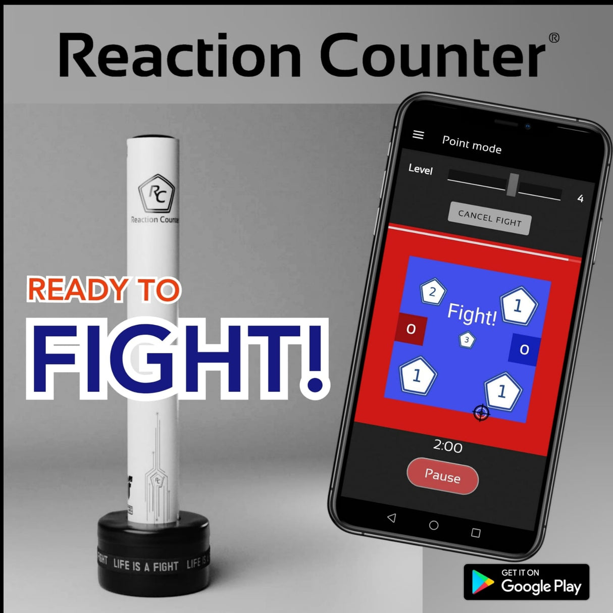 Fighter-Freistehender Boxsack SPEED – mit Reaktionszähler – FSBS-RC