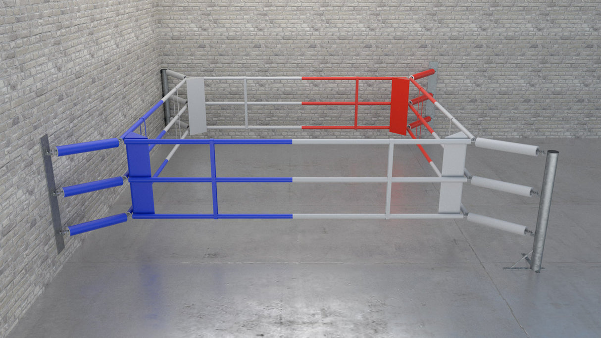 Floor Boxing Ring Fighter Wall with 3 ropes, BRF-NF3W