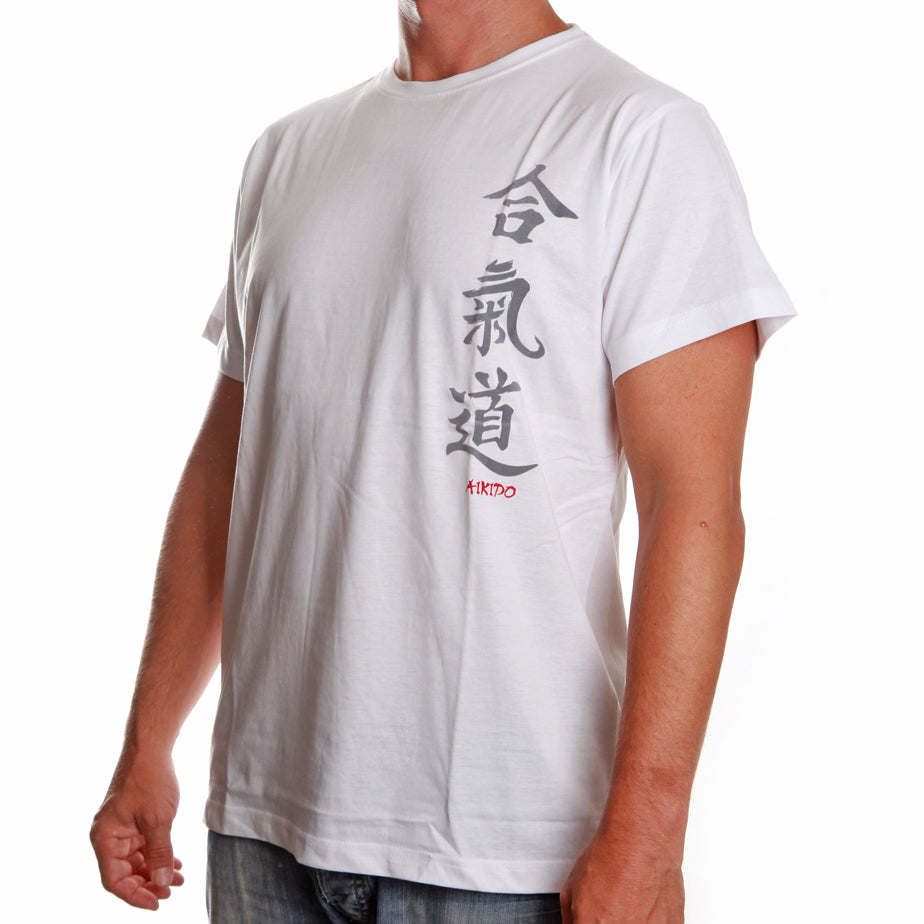 T-Shirt calligraphie Satori - AIKIDO - blanc, SATT02-1