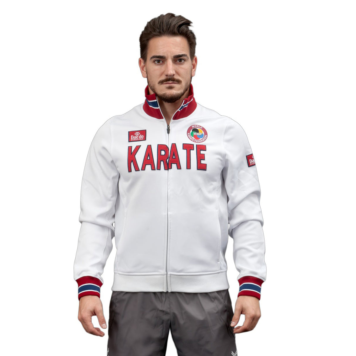 Daedo Slim Karate Jacket- white/red, CH2221