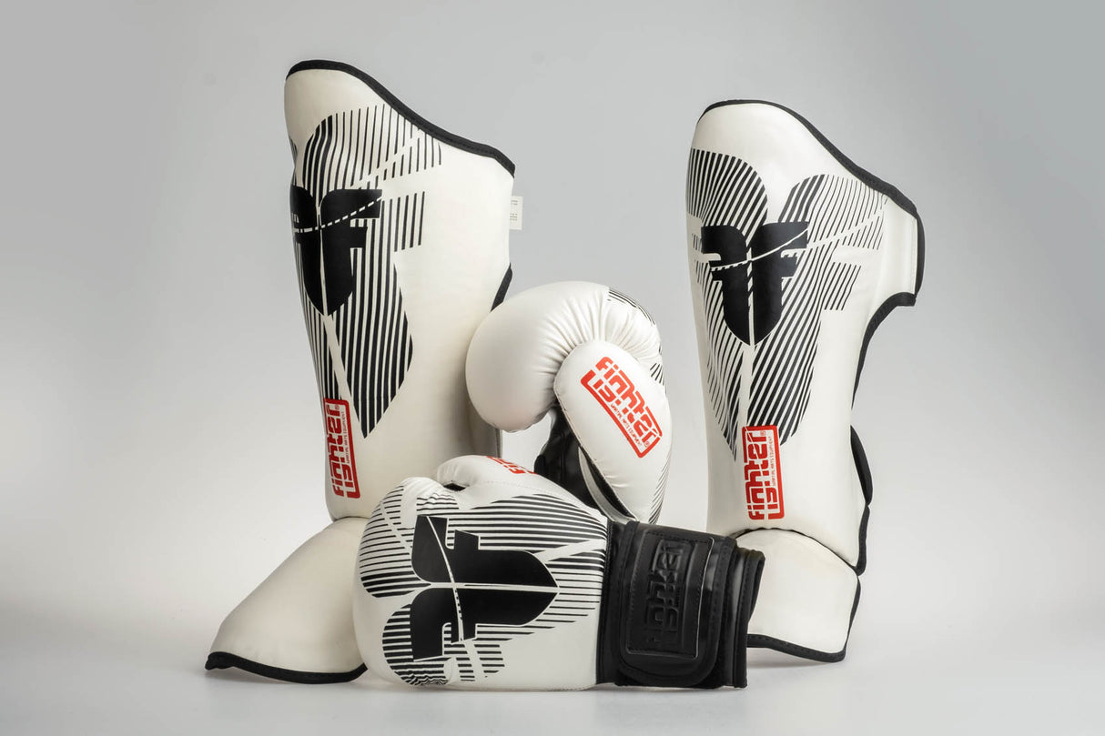 Fighter Shinguards Thai Classic - white/black, JE1573BWH