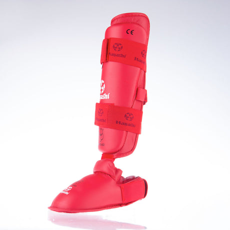 Karate Kickprotector - Cou-de-pied et tibia WKF - rouge, 343-4N