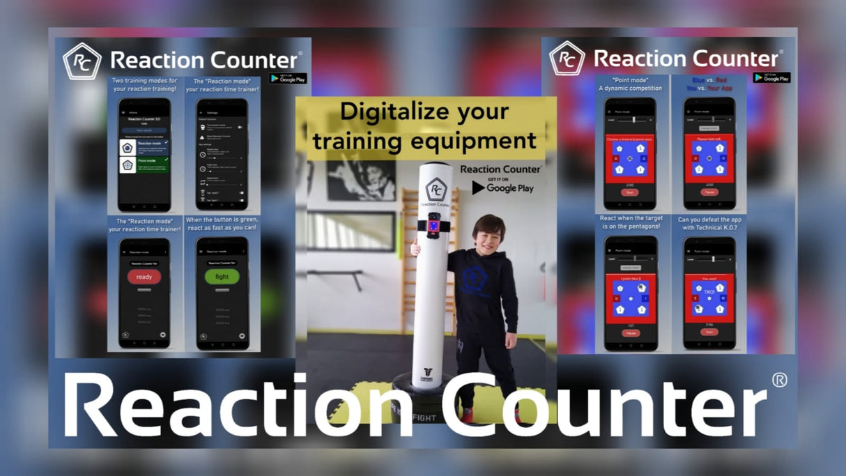 Fighter-Freistehender Boxsack SPEED – mit Reaktionszähler – FSBS-RC