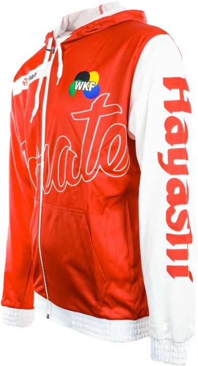 Sweat à capuche TOP TEN Karate WKF - rouge/blanc, 19341-41