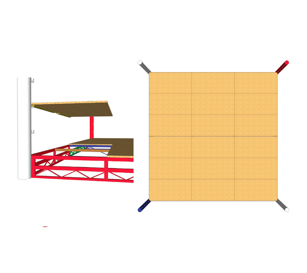Training Boxing Ring FIGHTER Stage 0.5m - 4 ropes, TBR-SM05