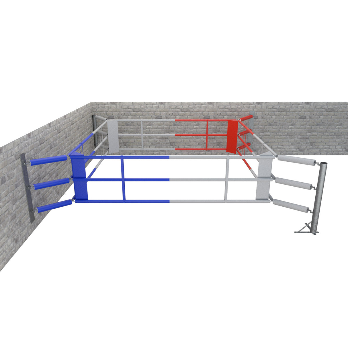 Floor Boxing Ring Fighter Wall with 3 ropes, BRF-NF3W