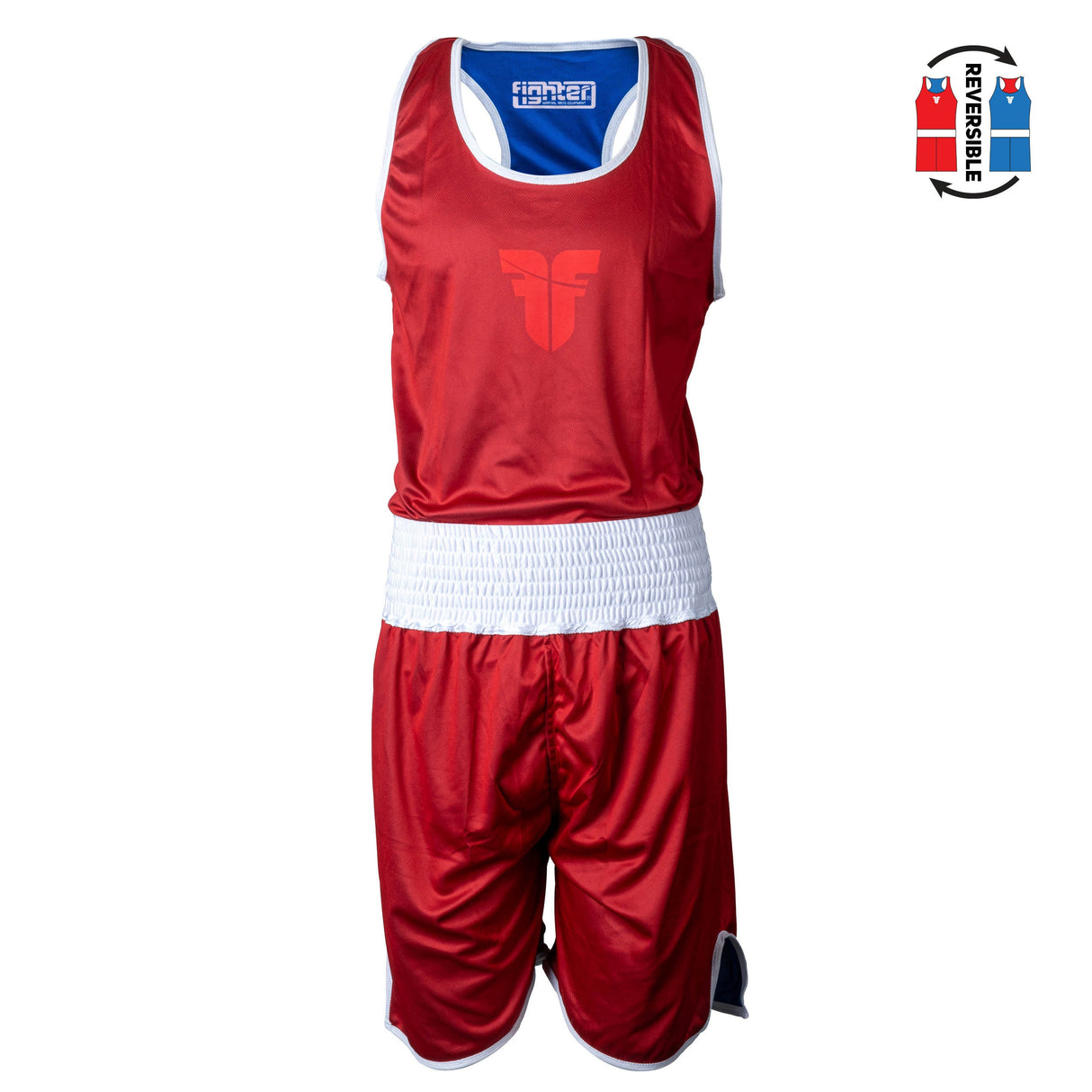 Fighter-Box-Trikot und Shorts, doppelseitig, SET, RBSF-0304