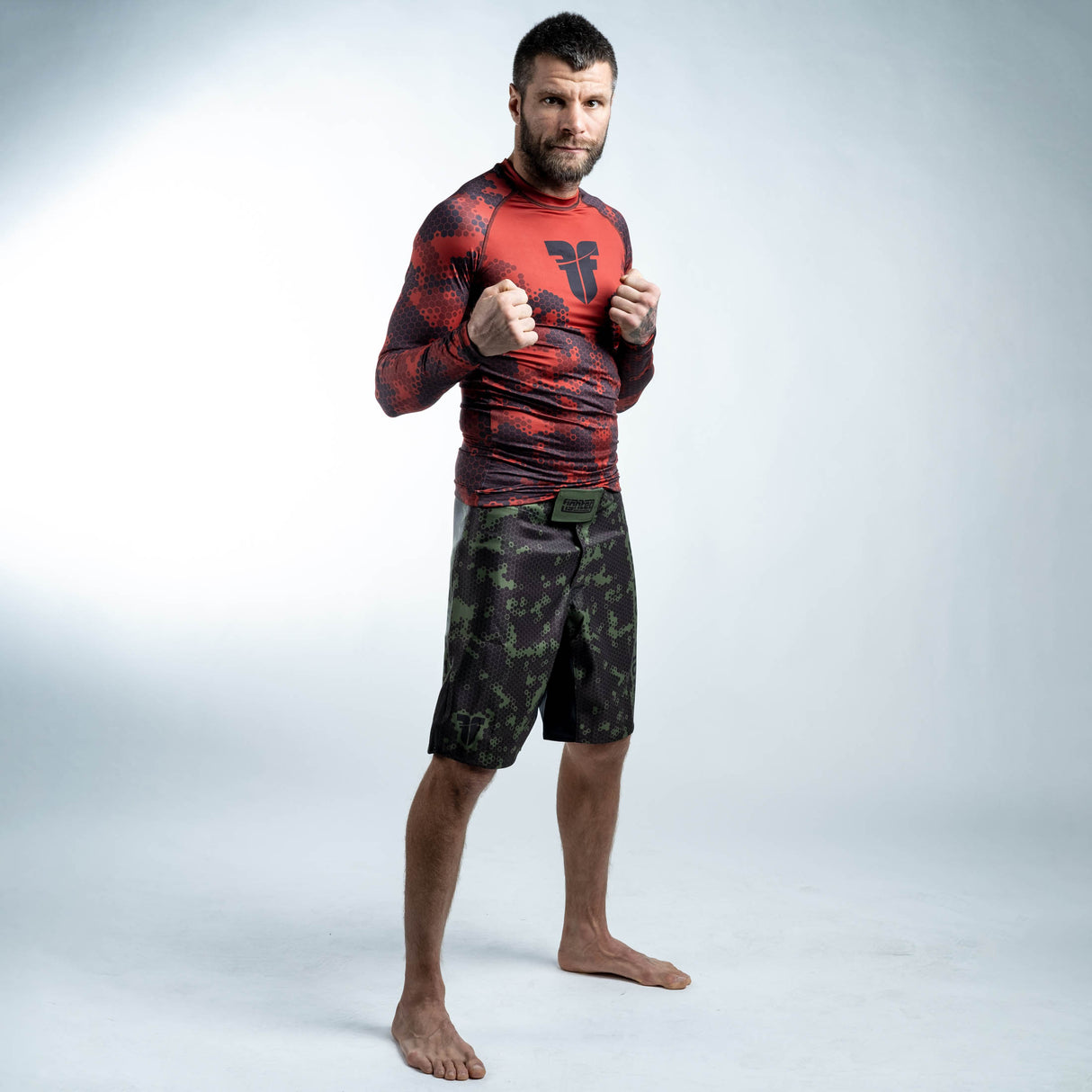 Short Fighter MMA - Nid d'abeille - vert, FSHM-14
