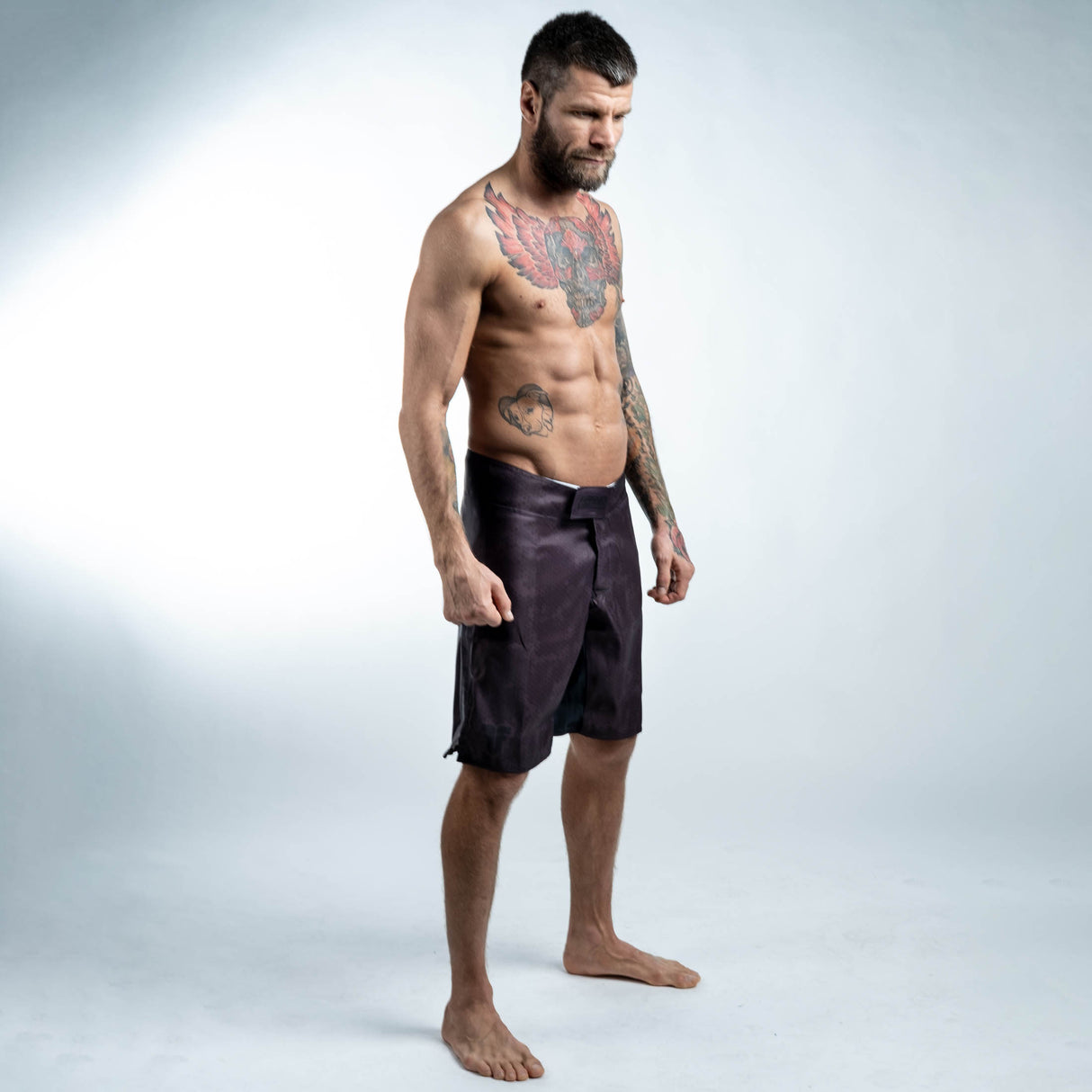 Short Fighter MMA - Nid d'abeille - gris, FSHM-13