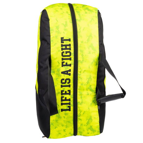 Fighter-Sporttasche/-rucksack – neongelb mit Wabenmuster