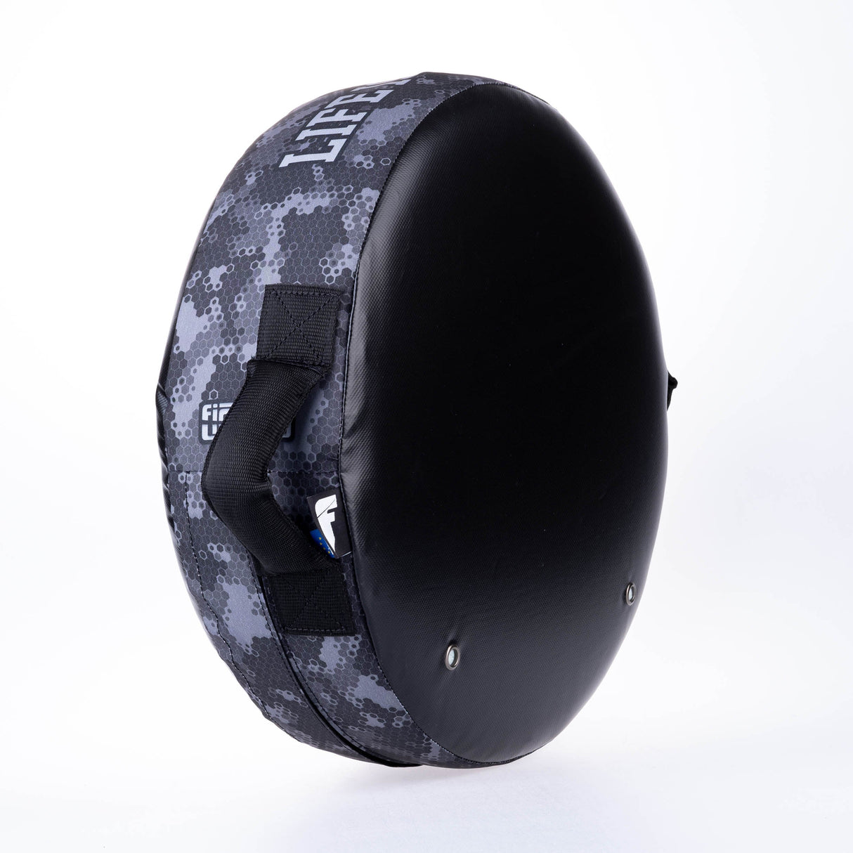 Products Fighter Round Shield - Life Is A Fight - Grey Camo, FKSH-33