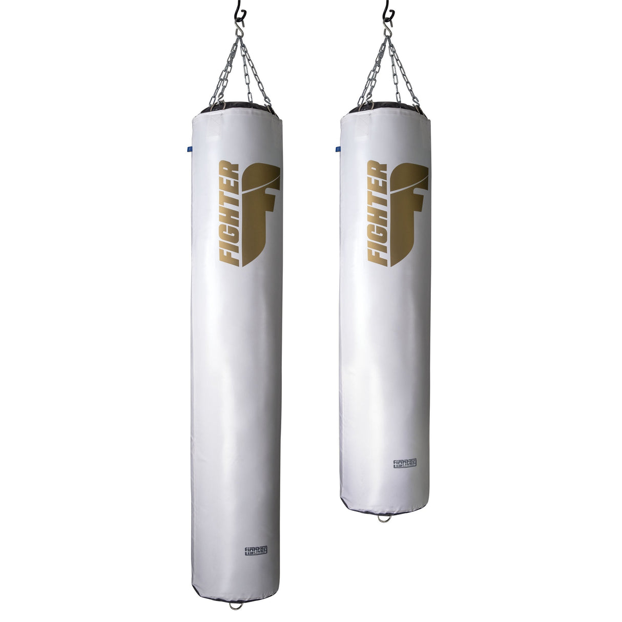 Fighter Boxing Bag Professional: blanco/oro, 150 cm y 180 cm; diámetro 36 cm