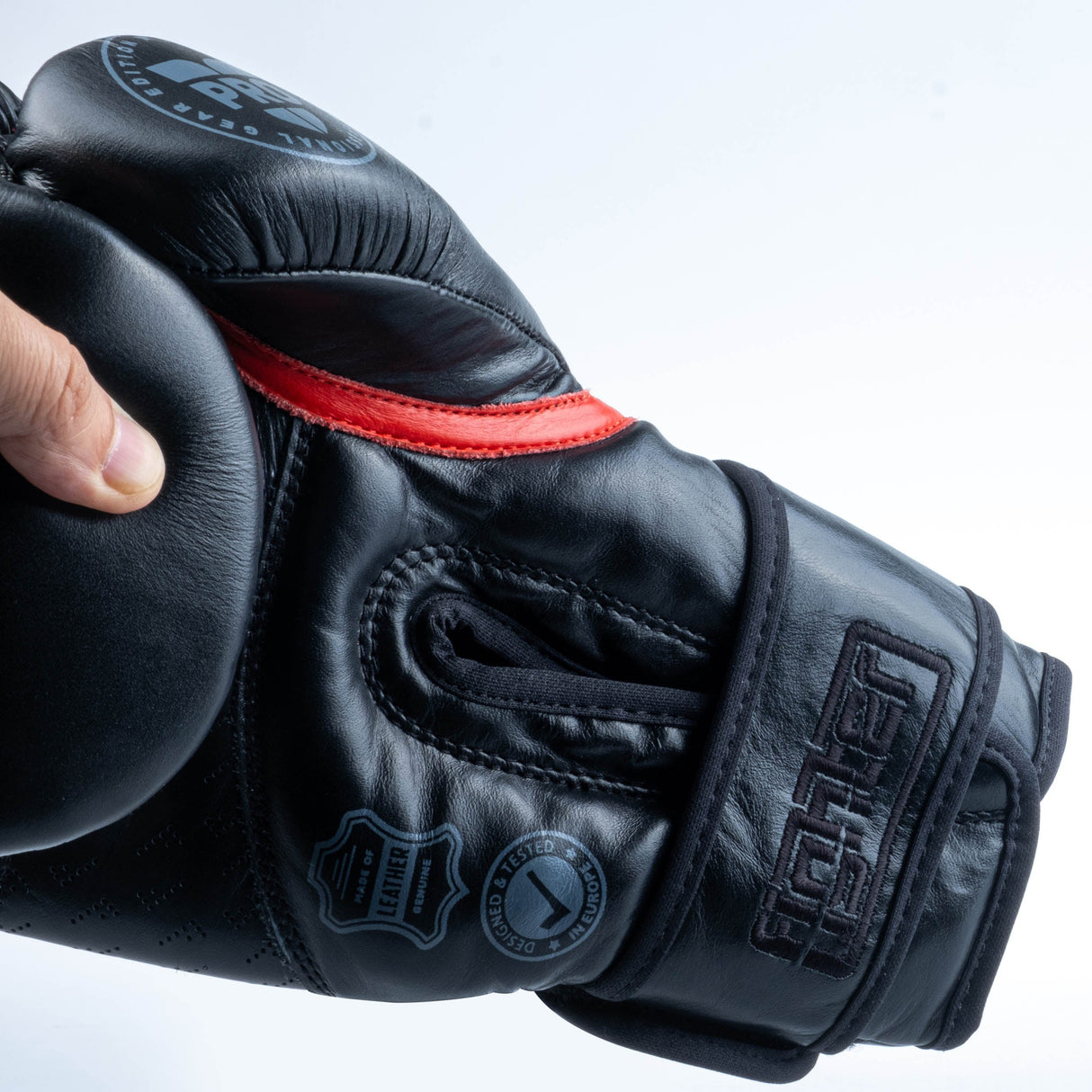Gants de boxe Fighter Pro - noir, FBG-PRO-002