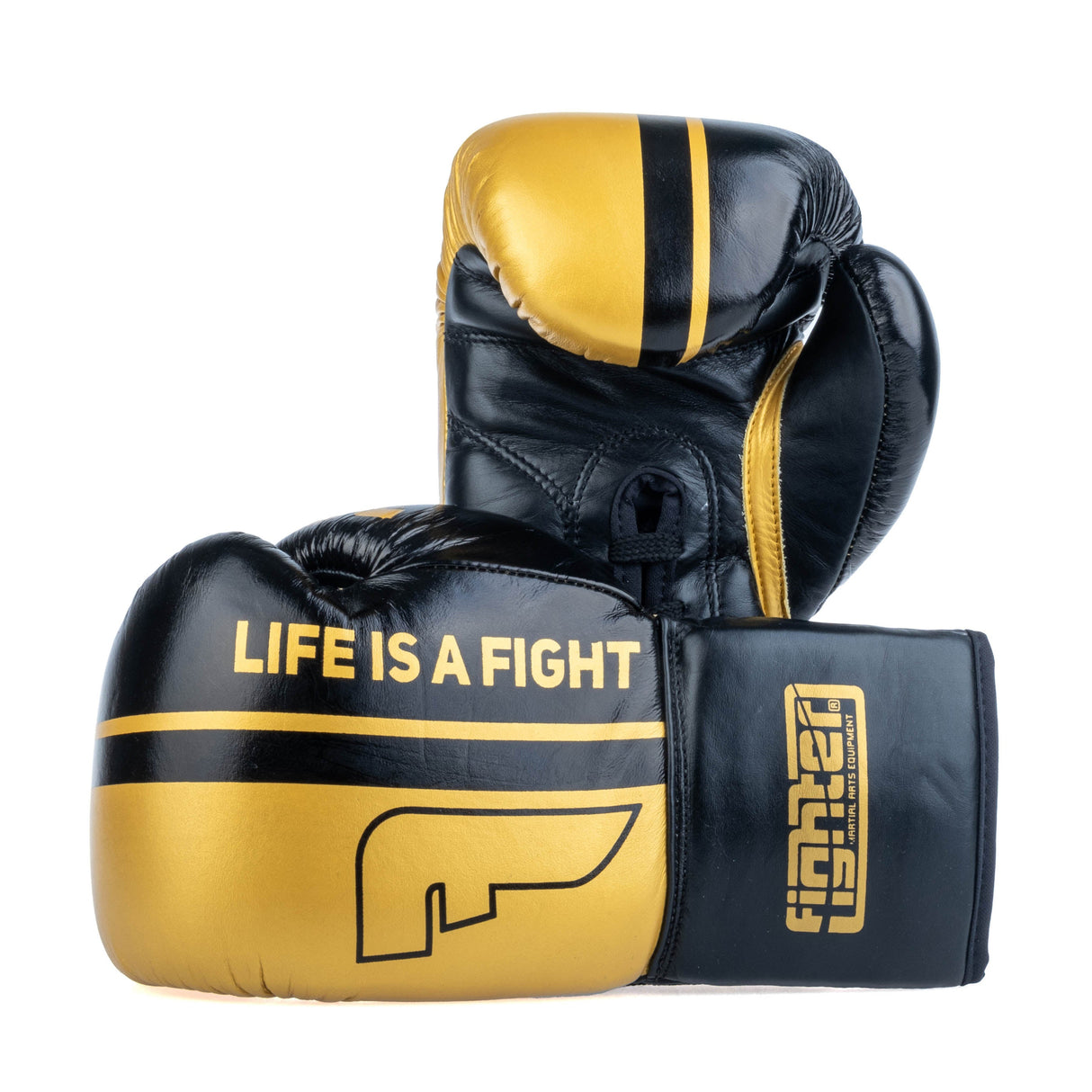 Gants de boxe Fighter Competition - noir/or, FBGF-002GL