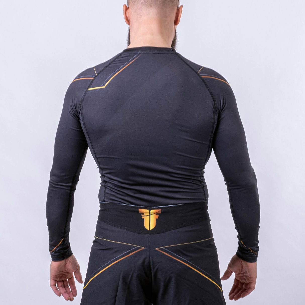 Fighter Rashguard Lines Gold - noir/or, FRSG-LNG
