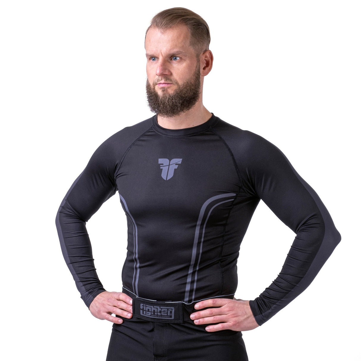 Lignes Fighter Rashguard - noir, FRSG-LN