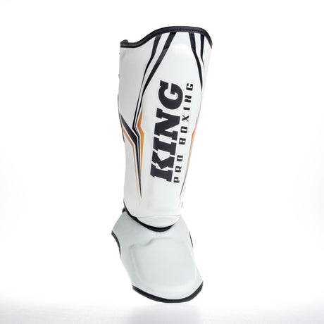 King Pro Boxing Shin Guards THOR - white/gold