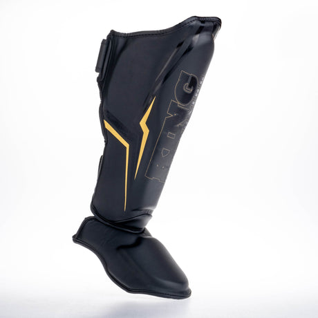 King Pro Boxing Shin Guards Thor - Negro/Oro