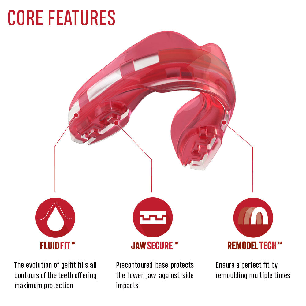 Safejawz Ortho Serie Selbstanpassende Mundschutz für Zahnspangen - Pink