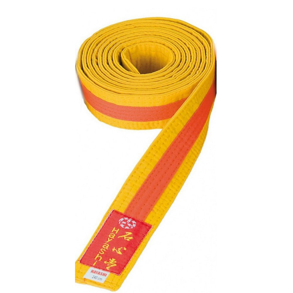 Ceinture HAYASHI pour arts martiaux - jaune/orange, 052