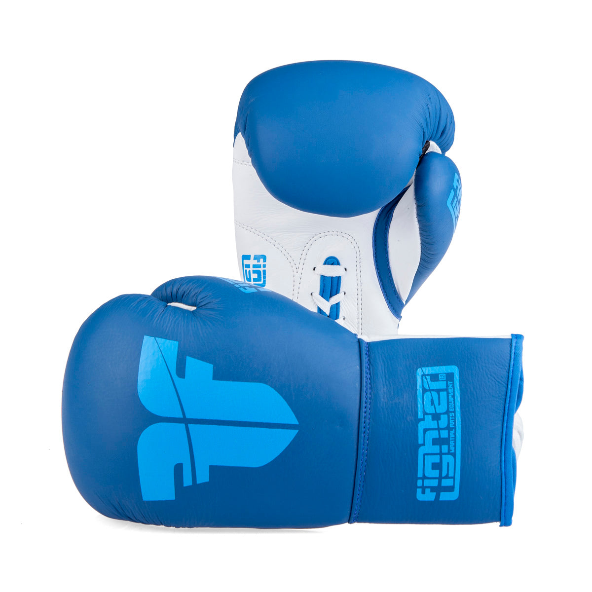 Gants de boxe Fighter Competition Pro - bleu clair/blanc, FBG-004BL