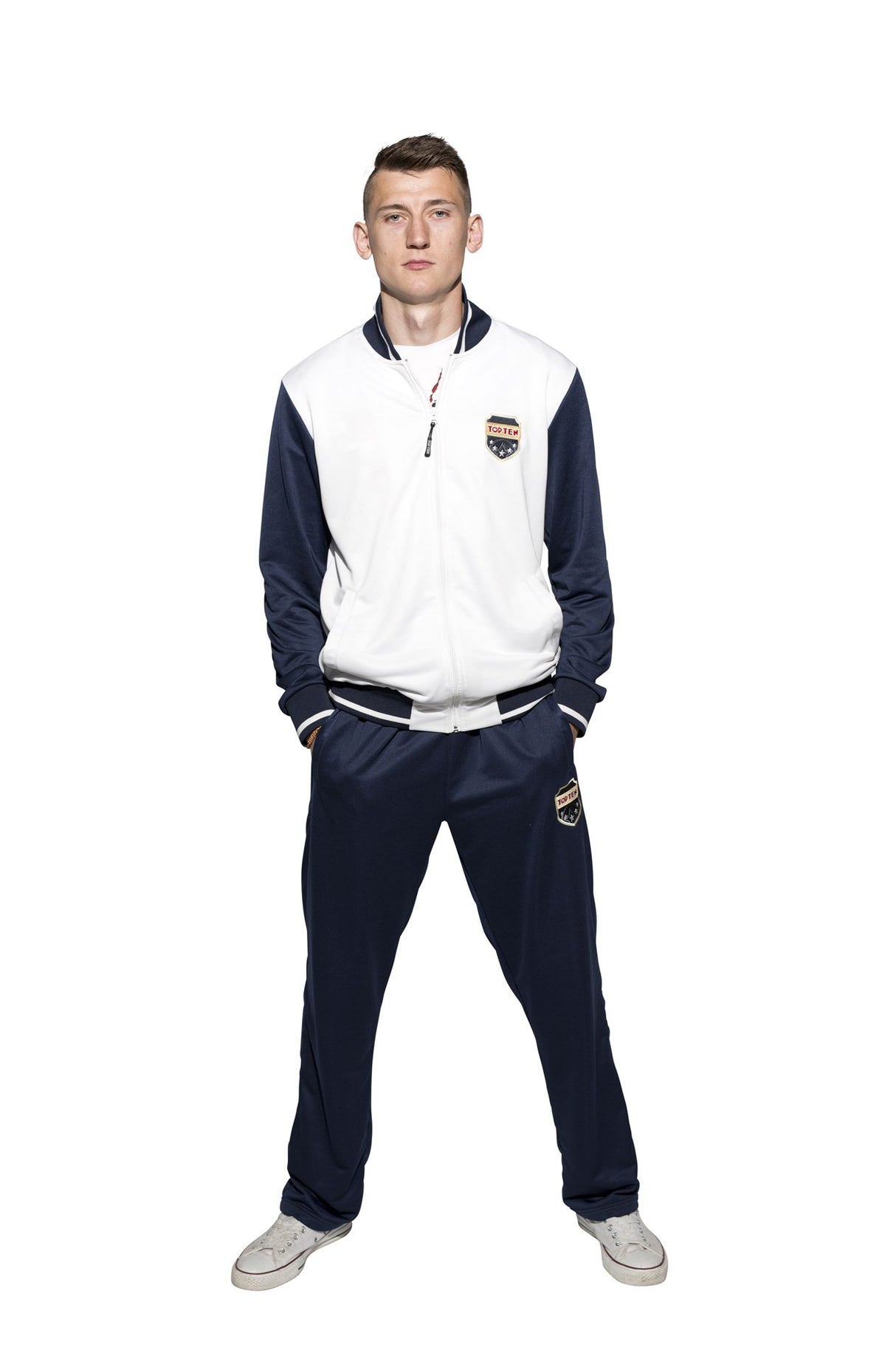 Fitnessanzug TOP TEN Wappen - blau/weiß, 7727-914