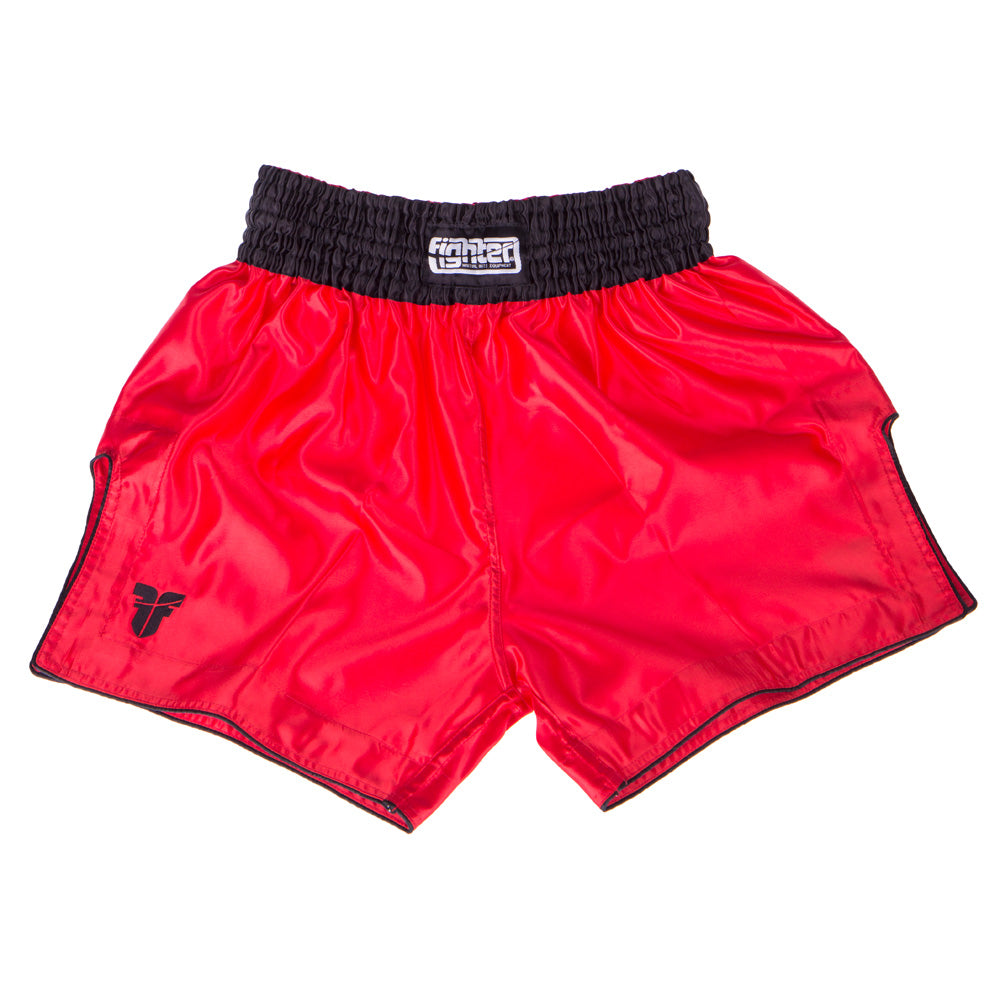 Fighter Thai Trunks Bangkok Plain - red/black, FP02