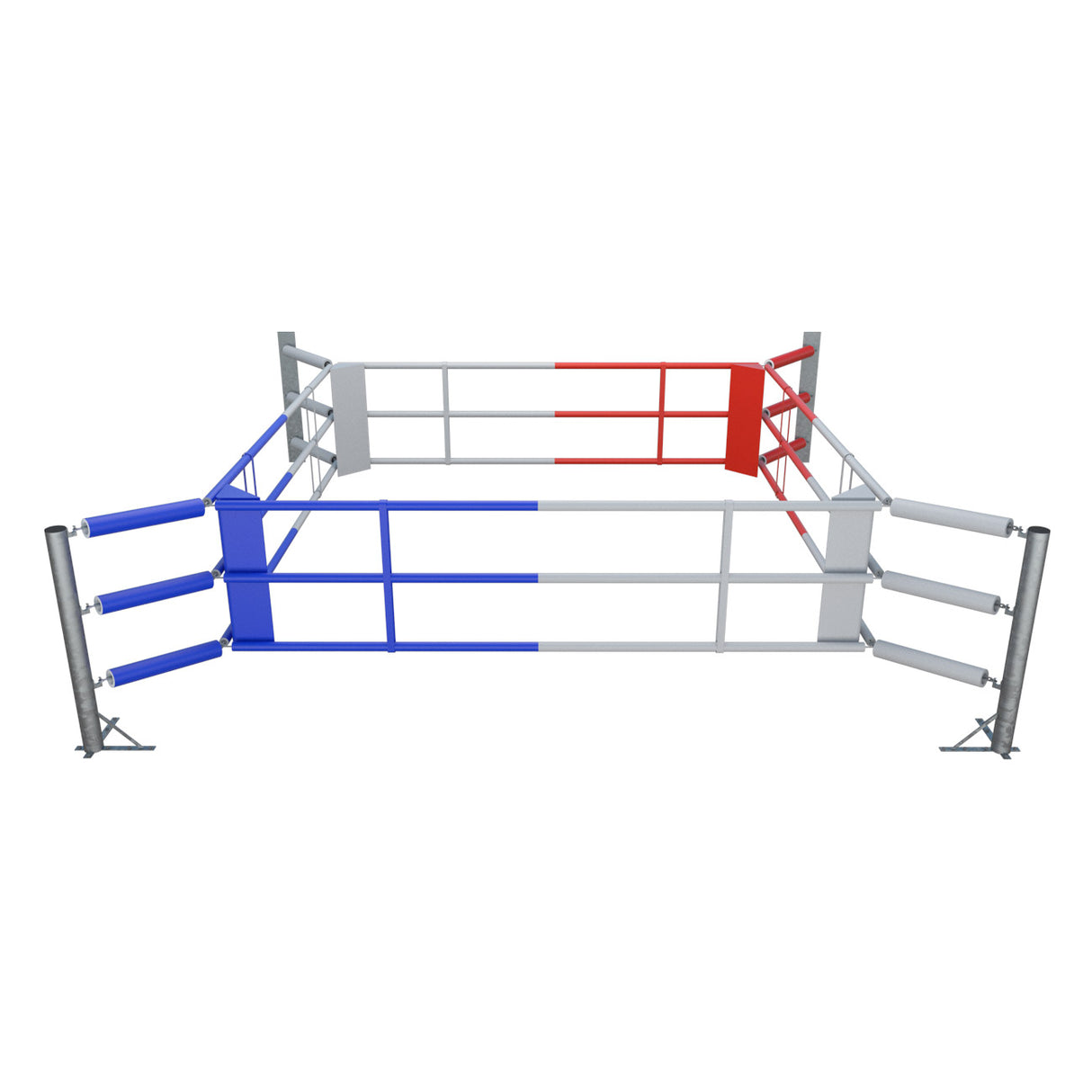 Floor Boxing Ring Fighter Wall II with 3 ropes, BRF-NF2W