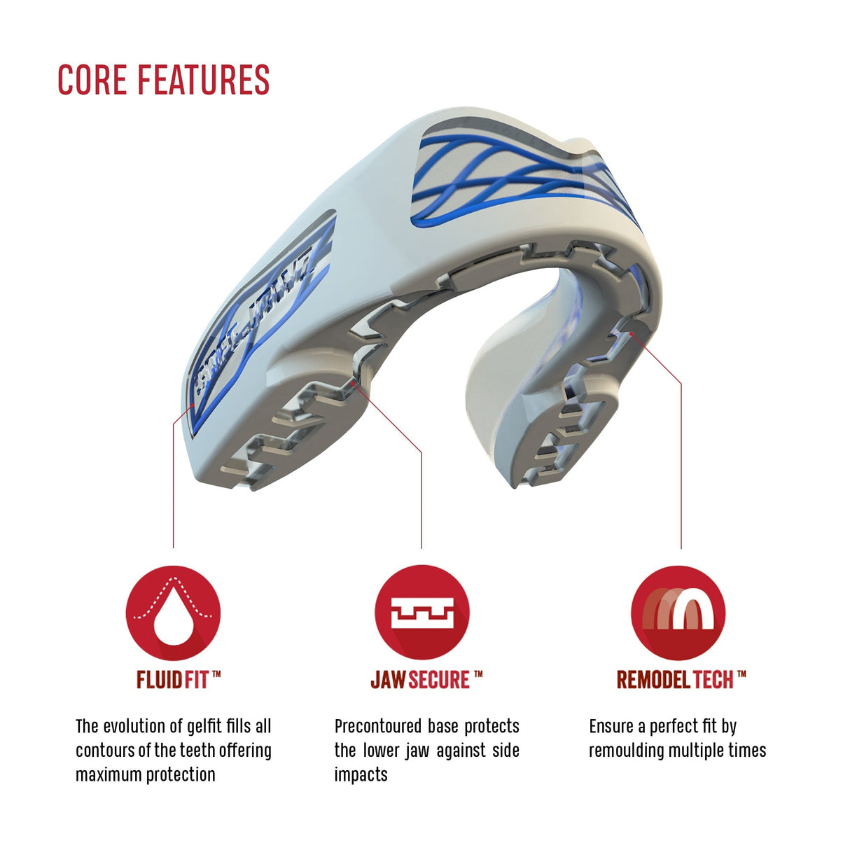 SAFEJAWZ Nitro mouthguard - white/blue