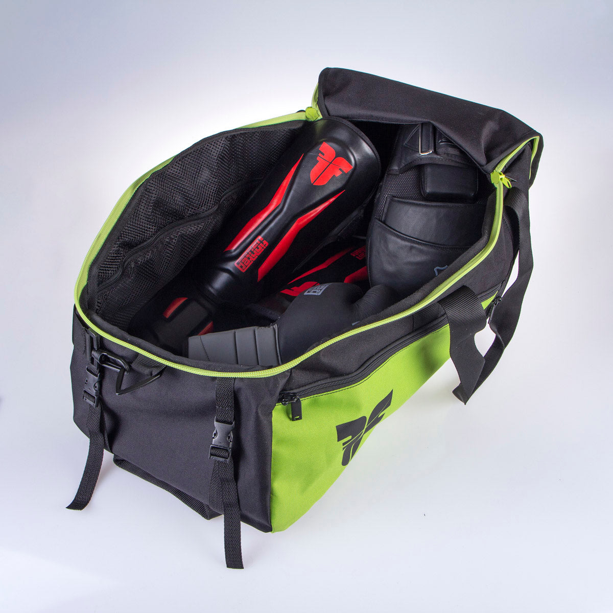 Línea de bolsa deportiva de combate XL - Green de lima/negro, FTBP -04