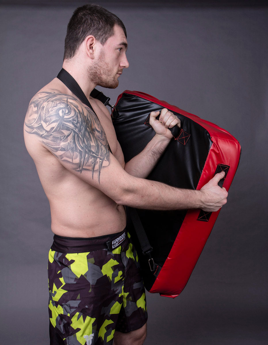 Bouclier de frappe/coup de pied de combattant - noir/rouge, FKPS-01