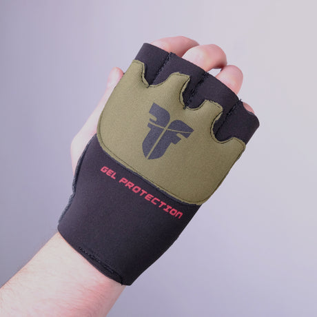 Bandages pour les mains en gel Fighter Strap - noir/kaki, FGW-001BK