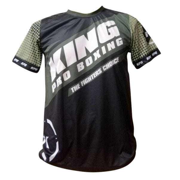 King ProBoxing Training T-shirt Star Vintage Stone - black/khaki, TTEE02-BLK/KHA