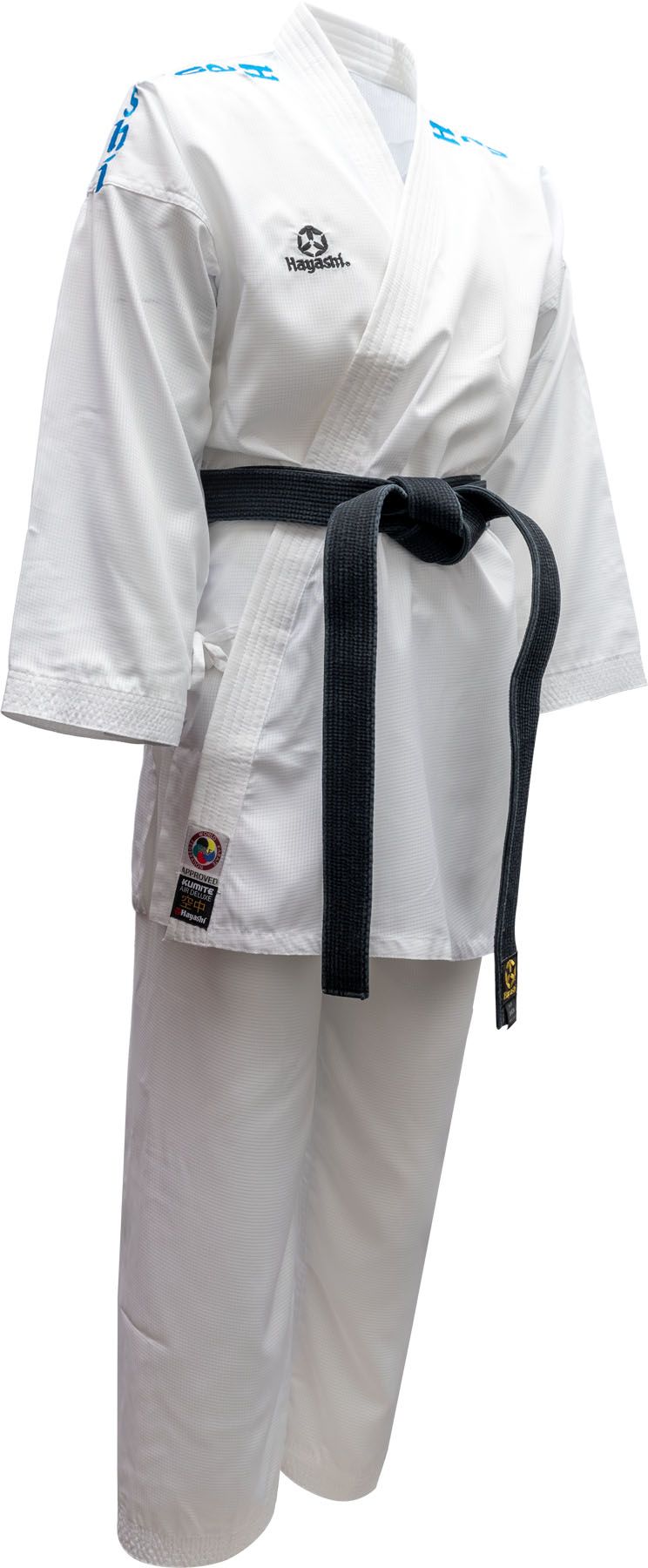Hayashi kumite kimono AirDeluxe - Approuvé WKF, blanc/bleu, 0474-11
