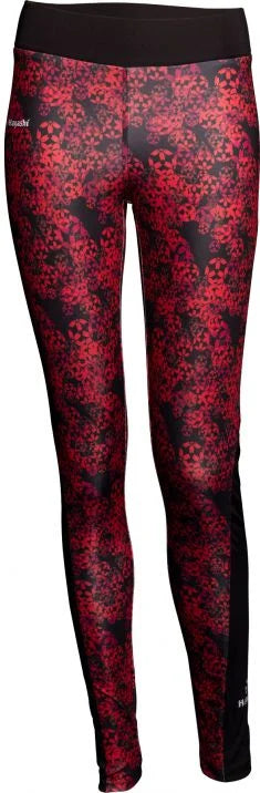 Leggings de las flores de Hayashi - rojo/negro