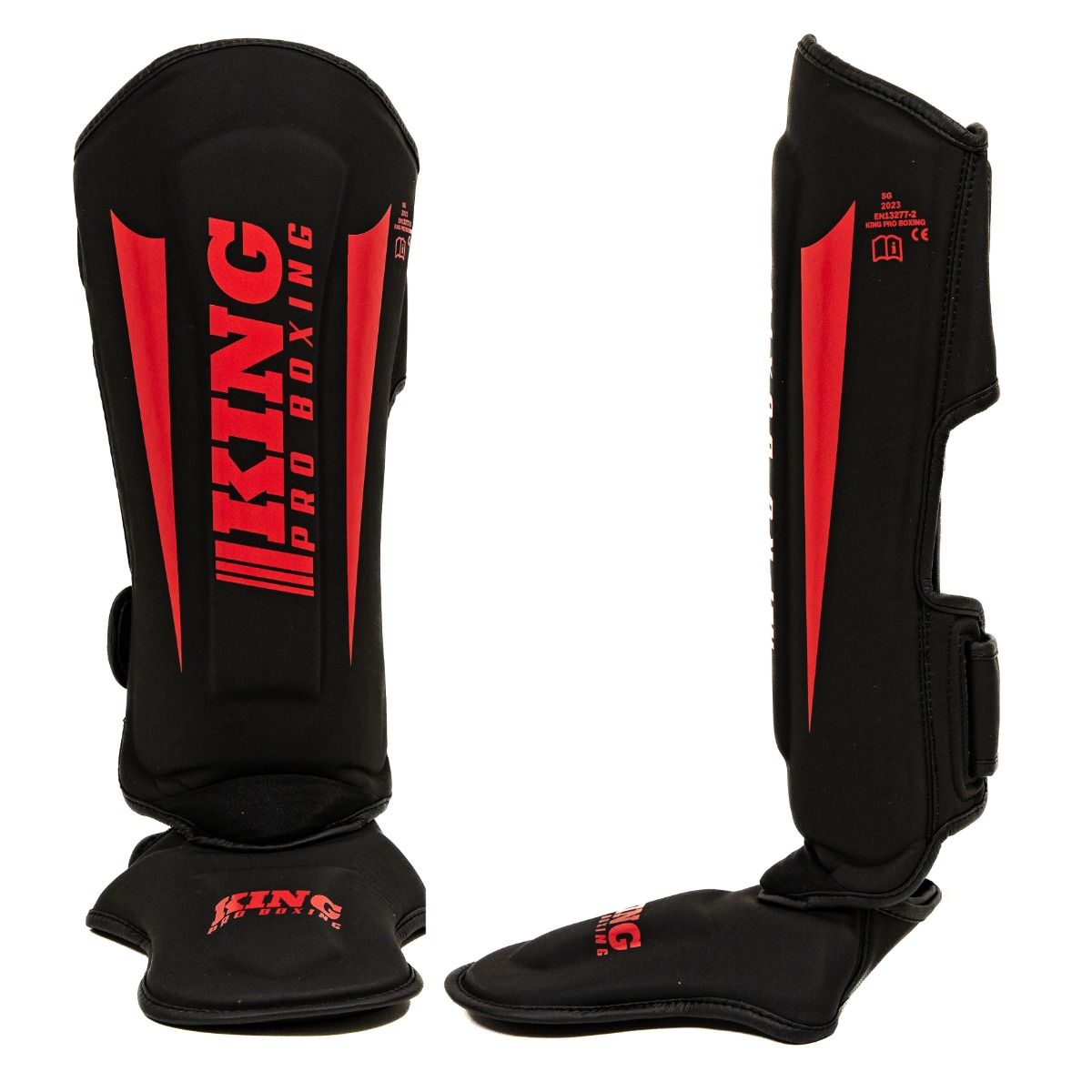 King Pro Protège-tibias de boxe Revo 8 - noir/rouge, KPB/SG REVO 8