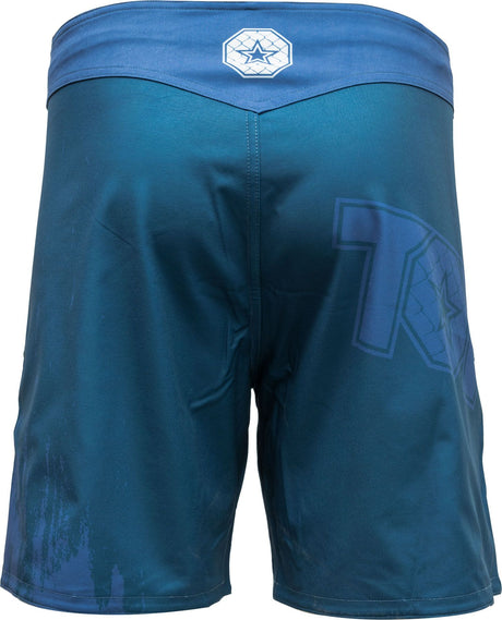 Top Diez pantalones cortos de MMA Power Ink - Azul