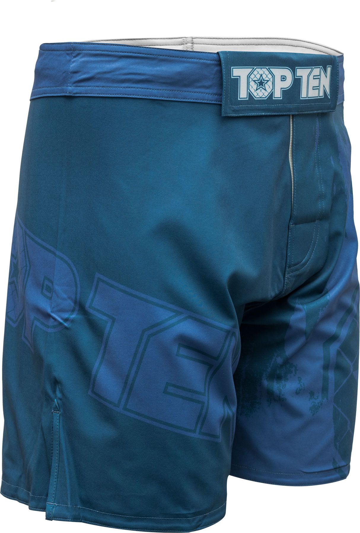 Top Diez pantalones cortos de MMA Power Ink - Azul
