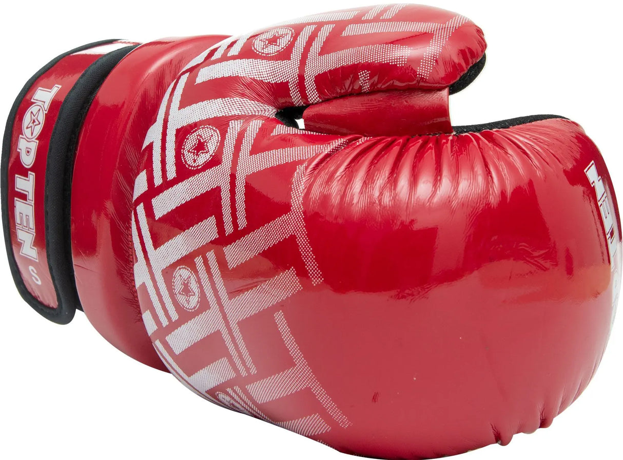 Top Diez guantes abiertos Bloque brillante - Rojo