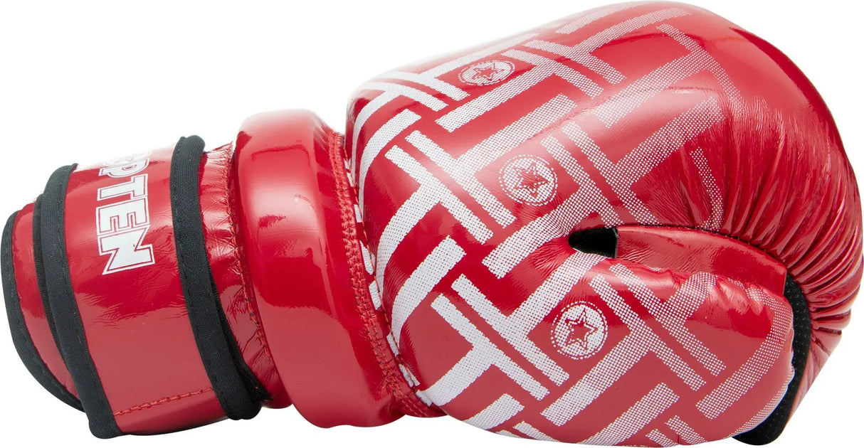 Top Diez guantes abiertos Bloque brillante - Rojo