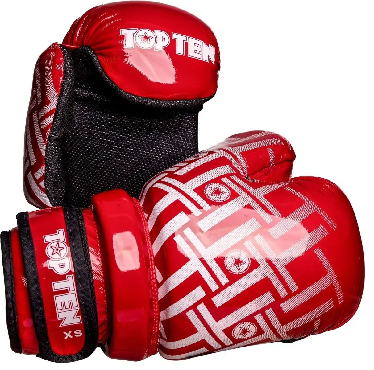 Top Diez guantes abiertos Bloque brillante - Rojo