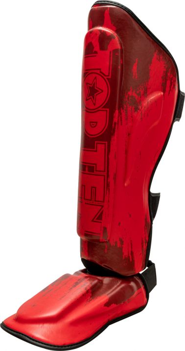 Top Ten Shin e Instep Guard "Power Ink" - Red
