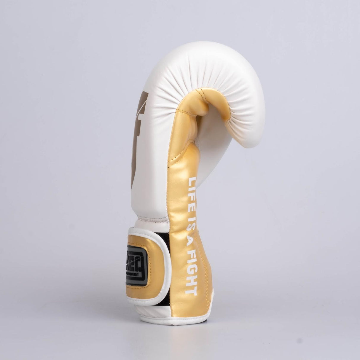 Gants de boxe Fighter Training PU - blanc/or, FBG-TRP-002